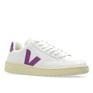 New Veja V-12 Leather White Cosmos Sneakers in Purple
